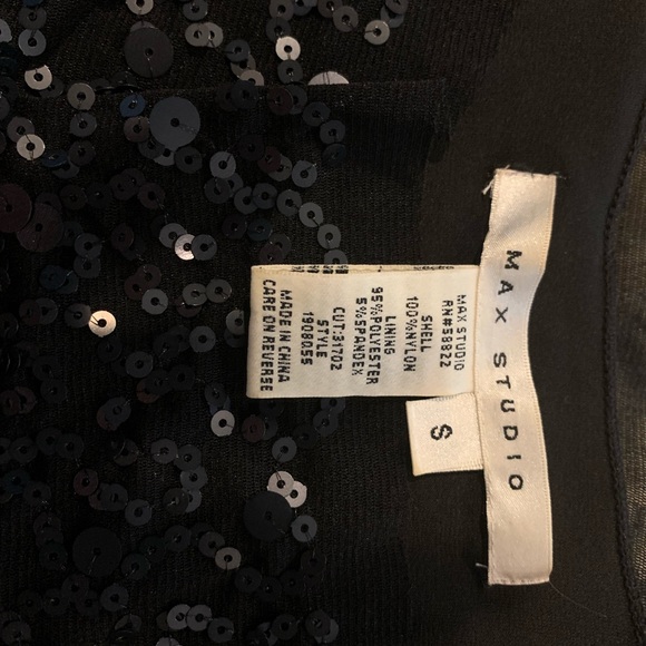 MAX STUDIO Black Sequined Sleeveless Cocktail Dress US Womens Size S EUC - Picture 4 of 4